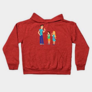 Father and Kids Eating Ice cream Kids Hoodie